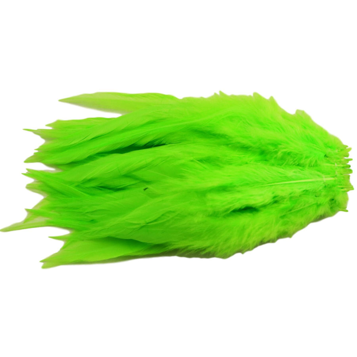 Dyed over White Strung Chinese Saddle Hackle 1/4 oz / Chartreuse