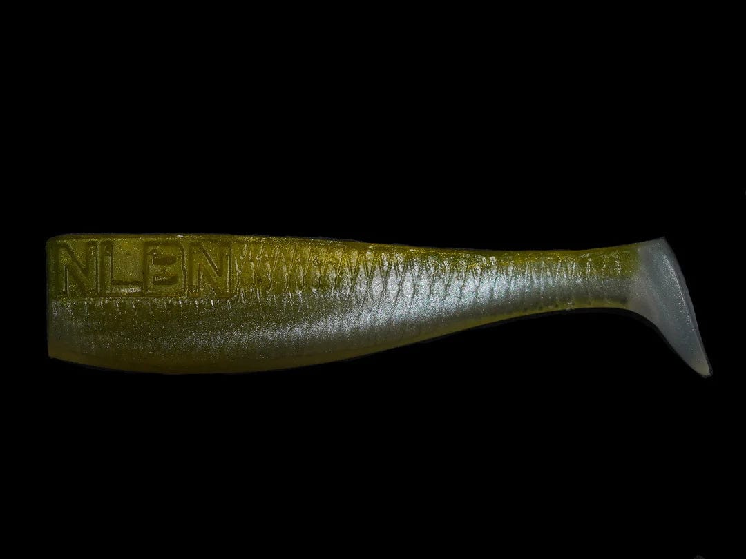 No Live Bait Needed (NLBN) 3&quot; Paddle Tail Swimbait Green Back