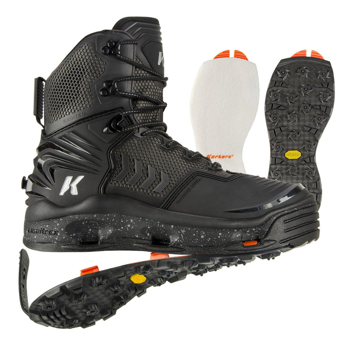 Korkers River Ops Wading Boots (Felt & Vibram Soles)