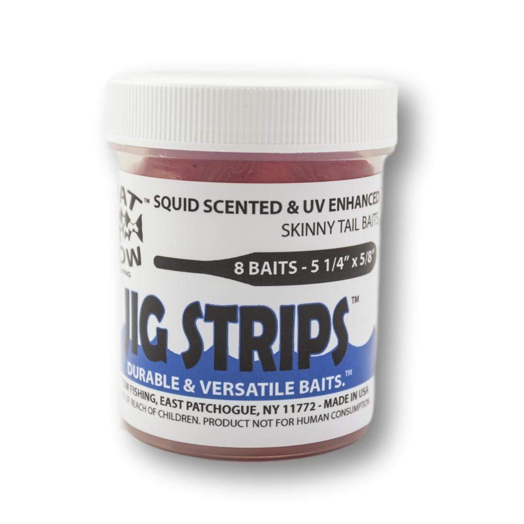 Fat Cow Skinny Tail Jig Strips Blood Red