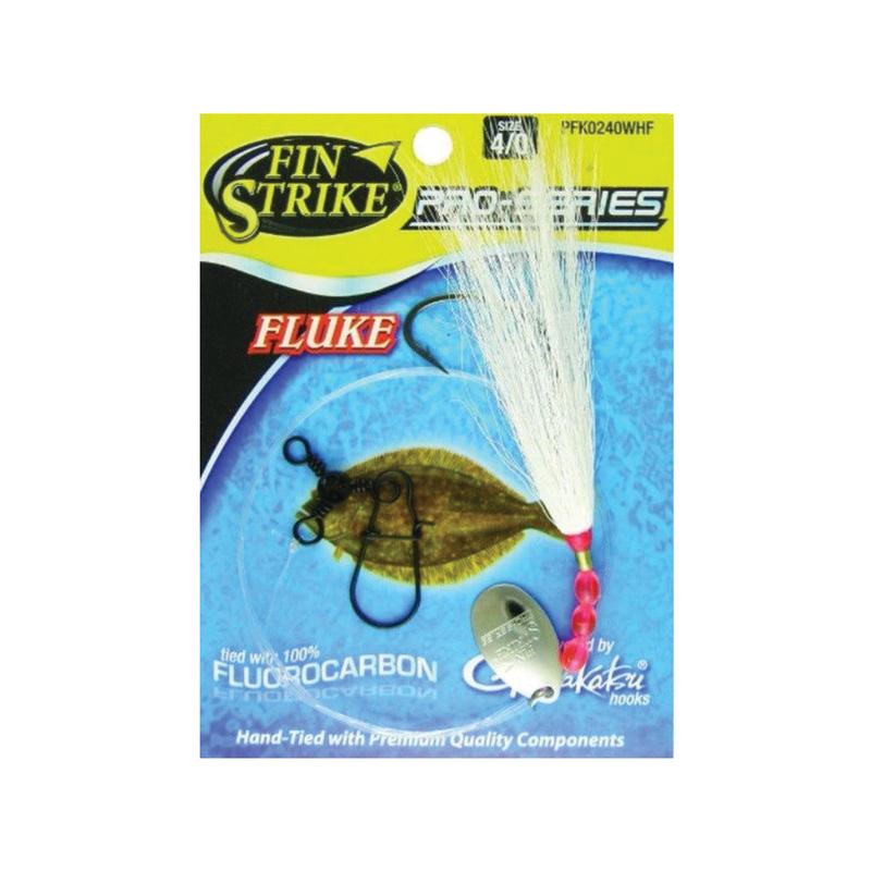 Fin Strike Pro Series Fluke Rigs 4/0 - White Bucktail