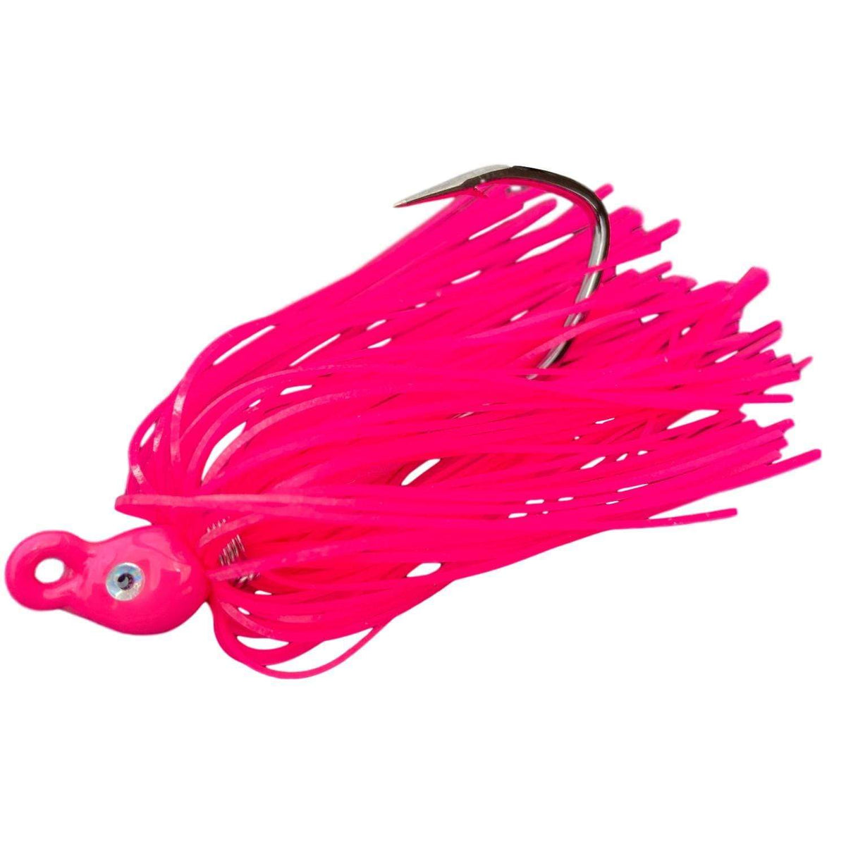 Backwater Custom Baits Poison Tail Jigs (1/4oz Teasers) Hot Pink