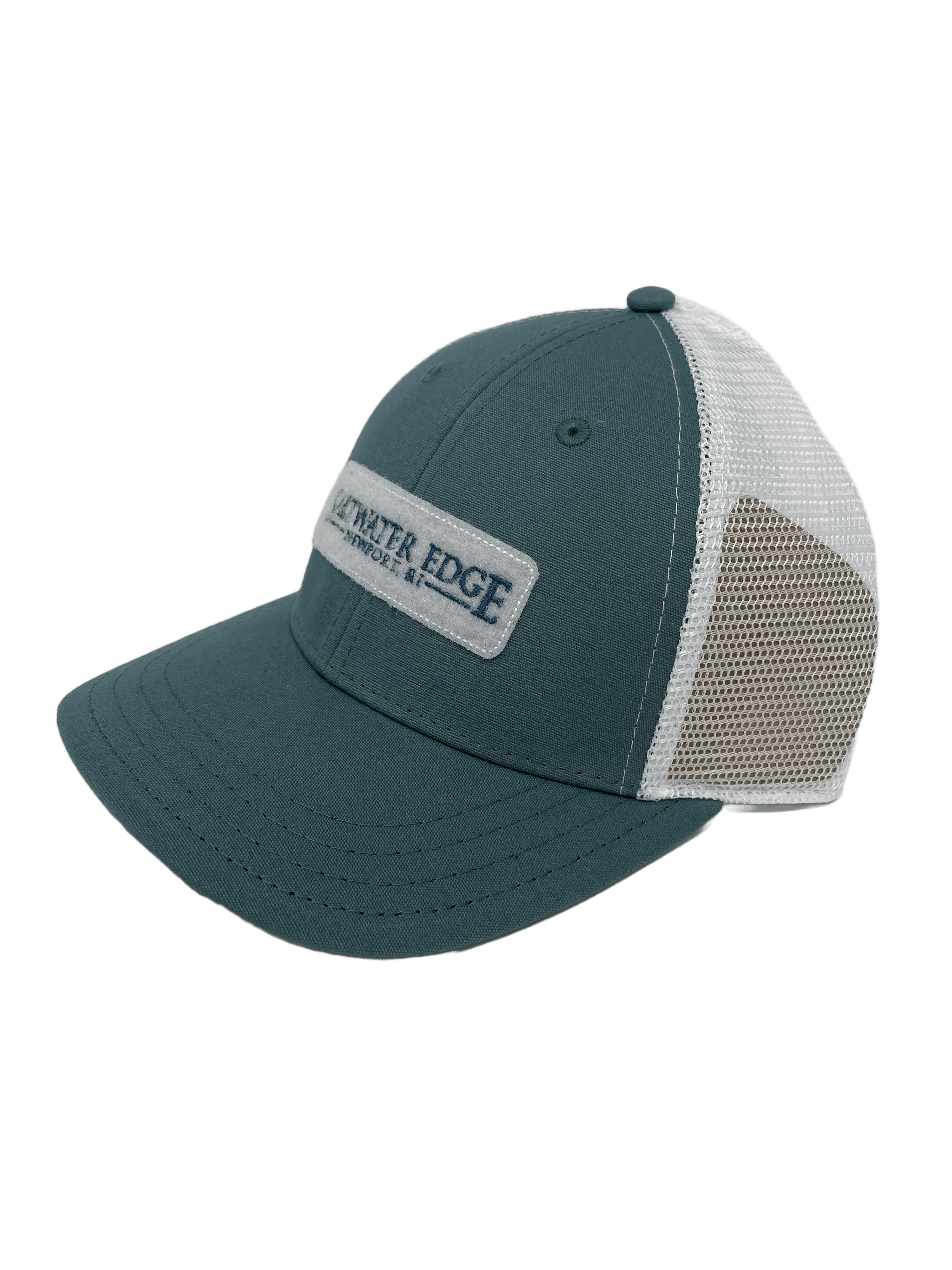 Nose to Tail Leather Patch Hat  Richardson Trucker in Grey-White