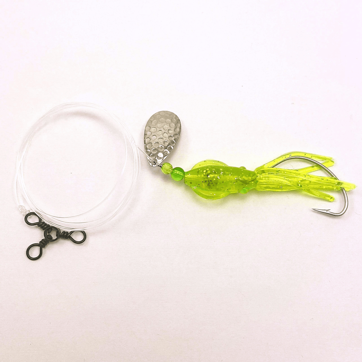 Thomcat Original 3-Way Fluke Rig - 4/0 Hook Chartreuse