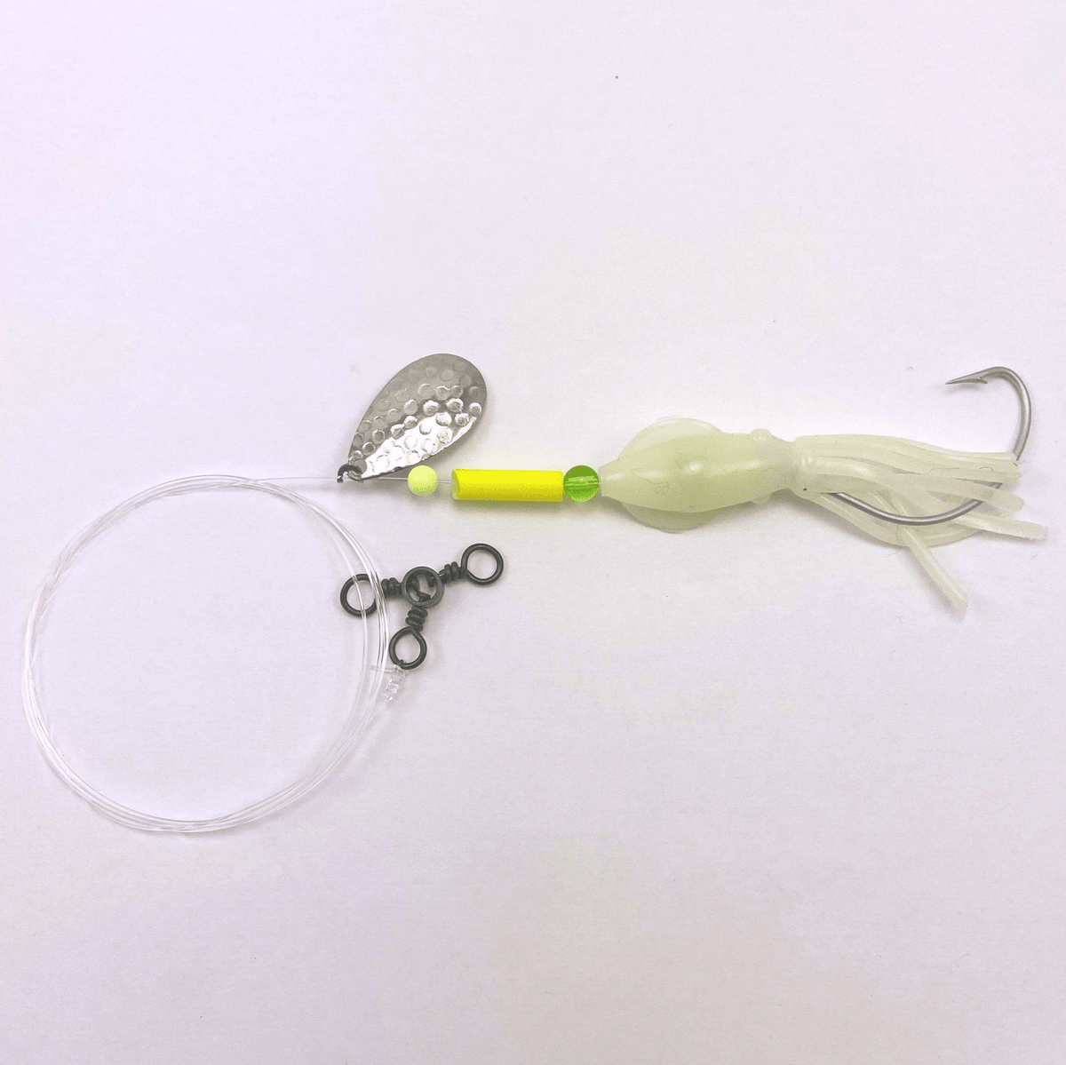 Thomcat Original 3-Way Fluke Rig - 4/0 Hook Glow Baby