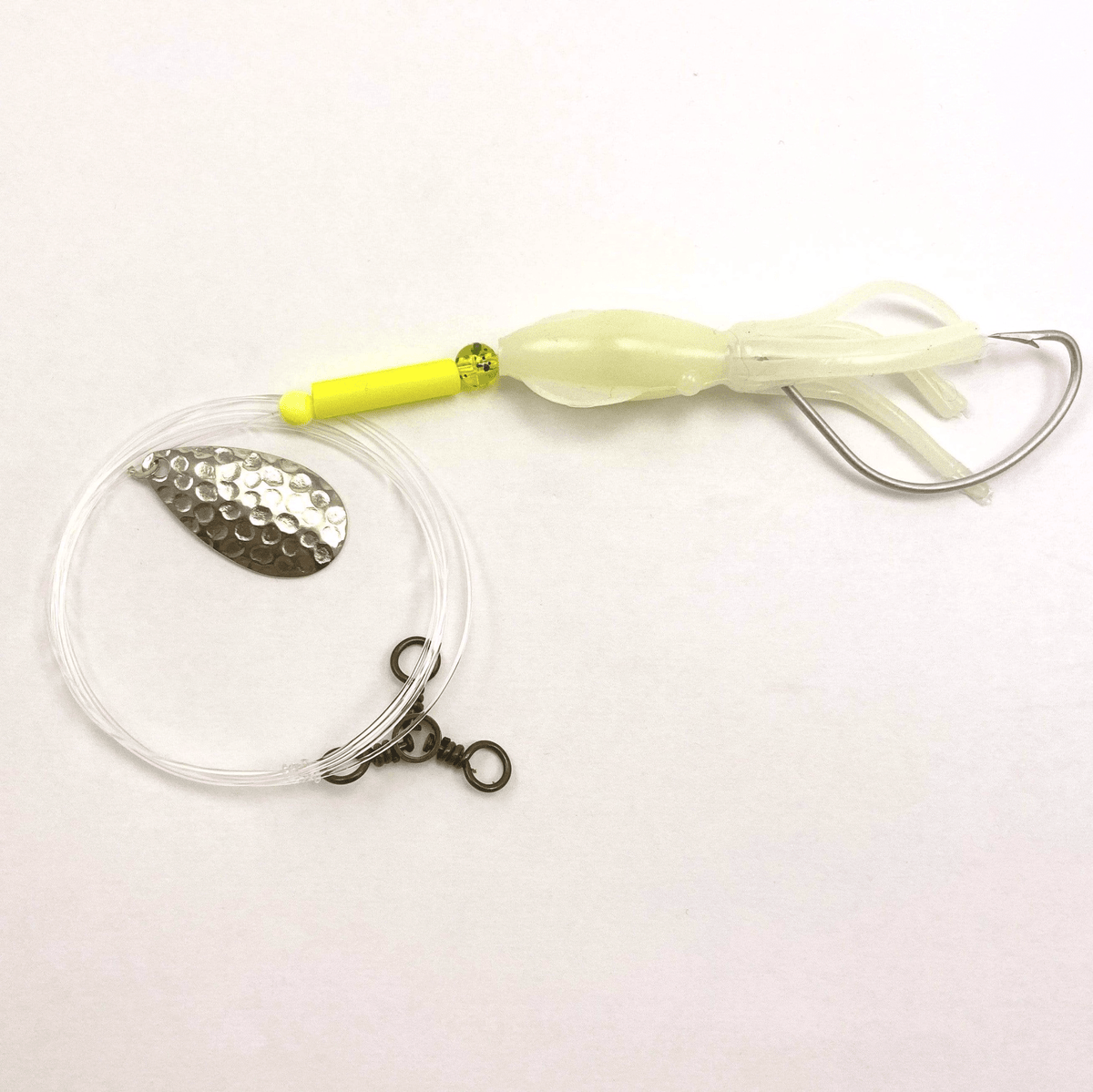 ThomCat Original 3-way Fluke Rig - 5/0 Hook Magnum Glow Baby