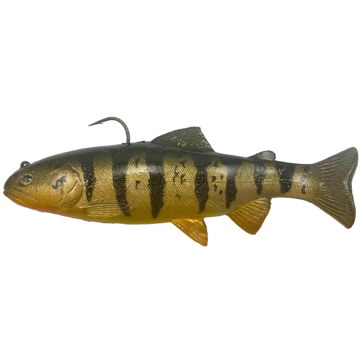 Huddleston Deluxe 8" Trout Swimbaits (Top Hook) Yellow Perch / ROF 5