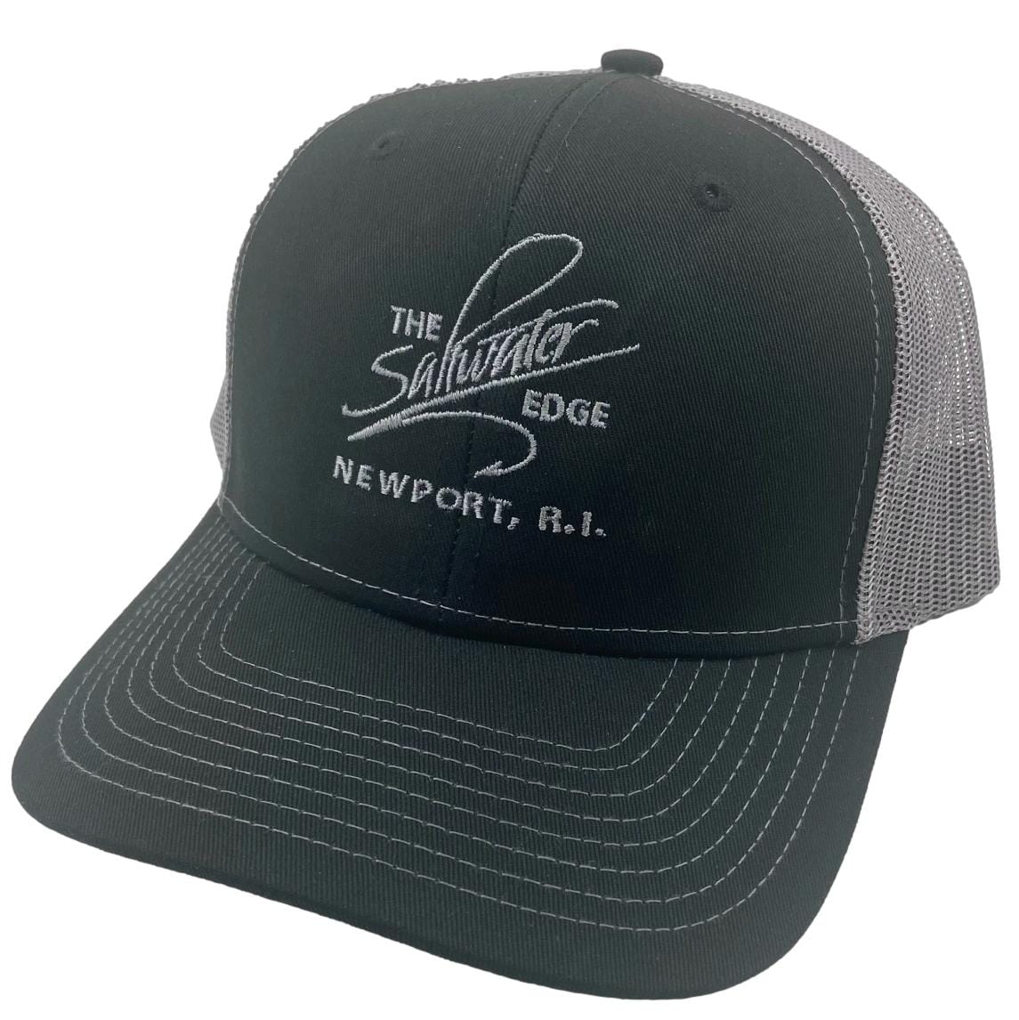 Saltwater Edge Logo Zone Trucker Hat Black/Dark Grey