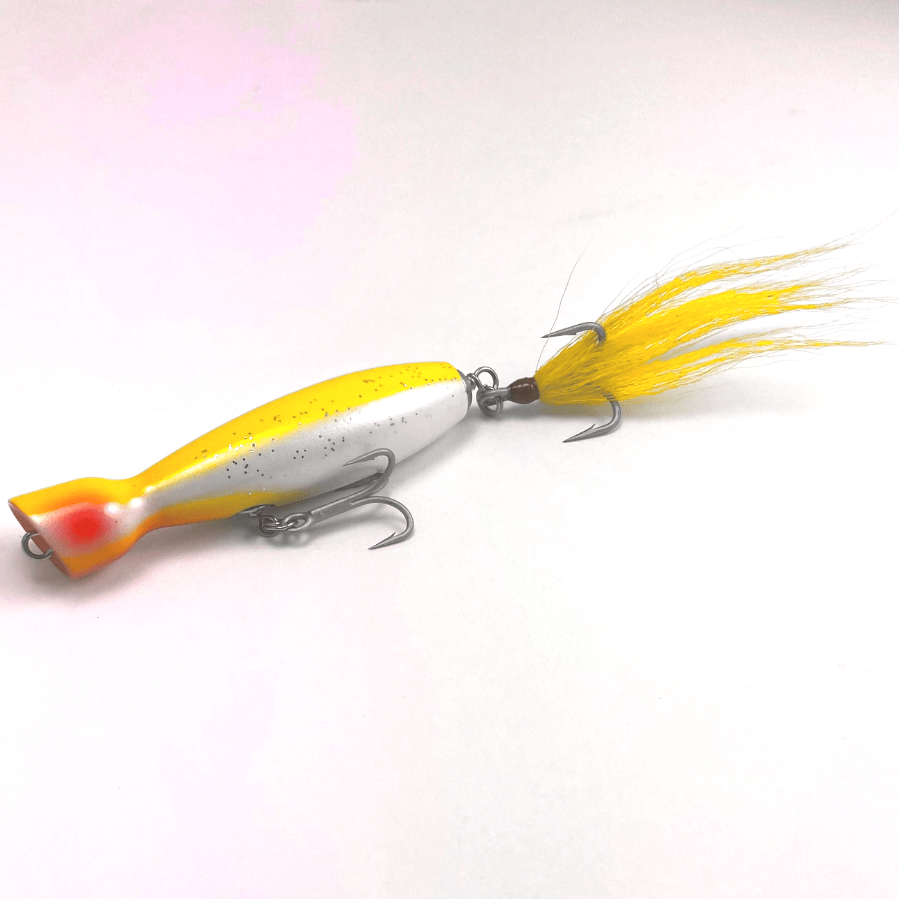 Hog Island Lures Wooden Popper Yellow/White Belly