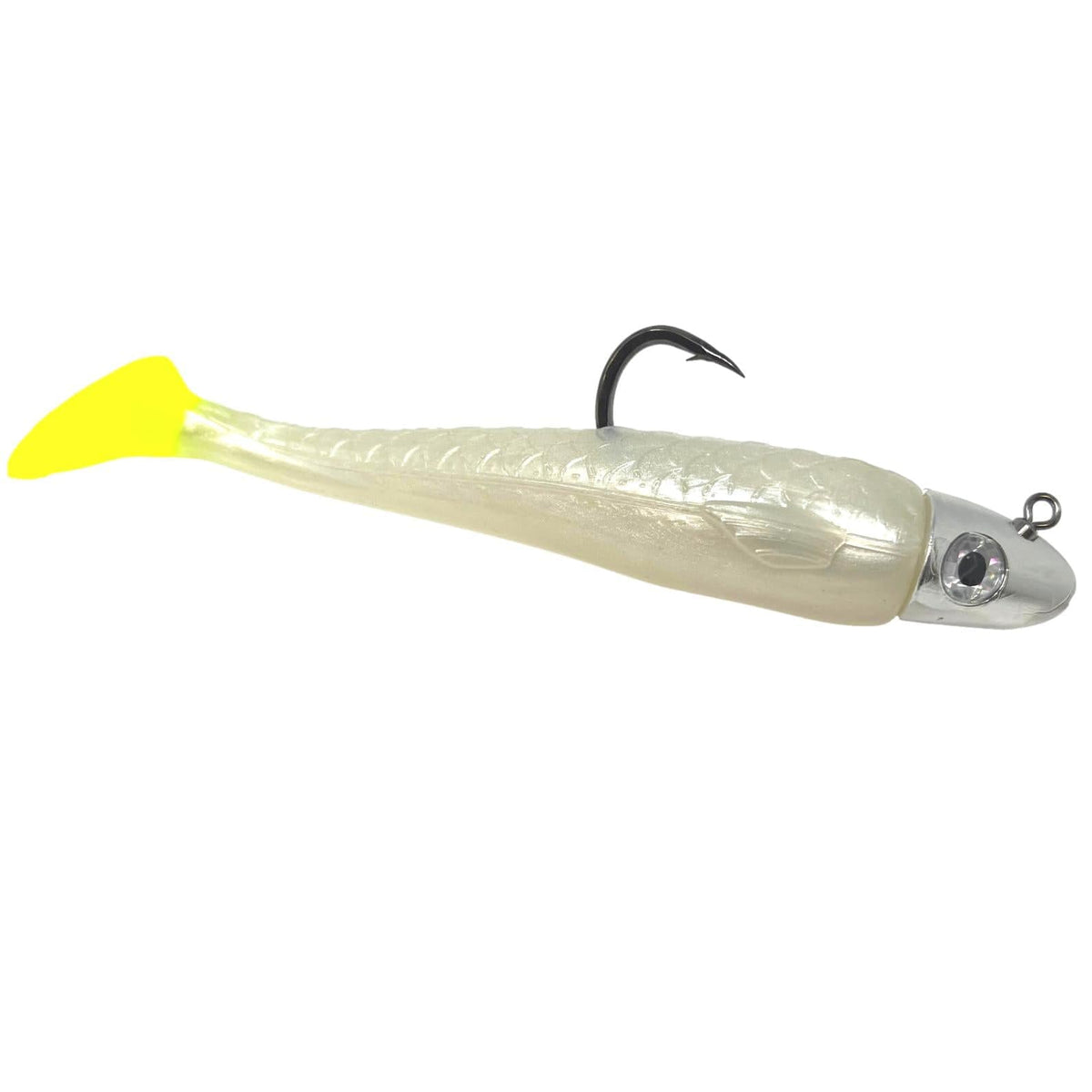 RonZ Z-Fin Big Game Series HD Rigged Sand Eel Pearl Chartreuse