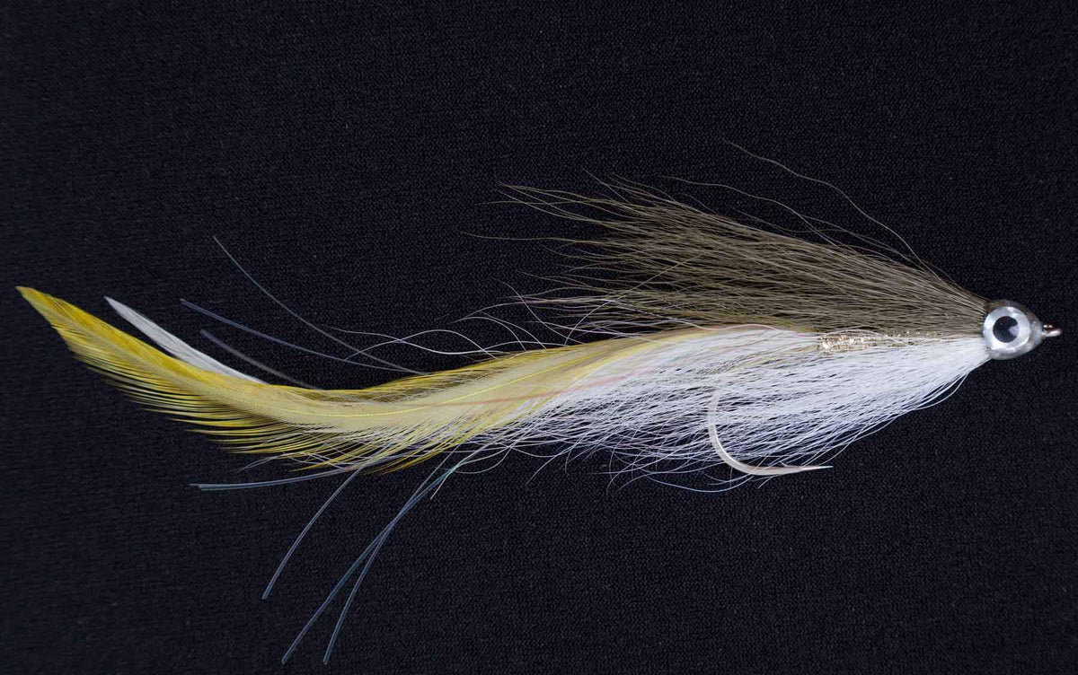 LI Flies Two Feather Flatwing Olive/White