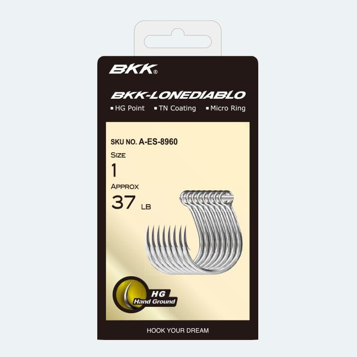 BKK LoneDiablo Bucktail Inline Single Hooks White 5/0 (2 Hooks