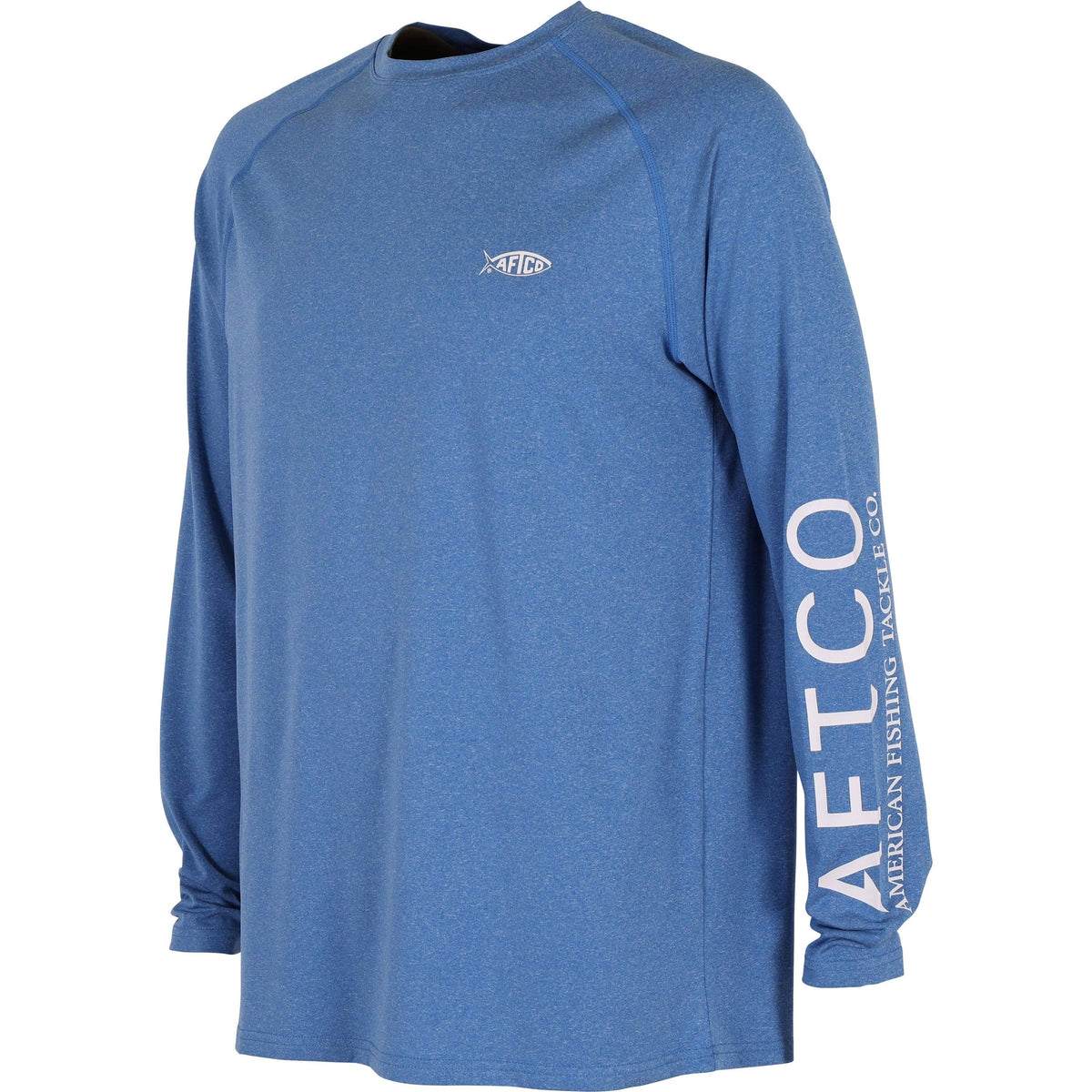 Aftco Samurai LS Sun Protection Shirts Nautical Blue Heather / Small