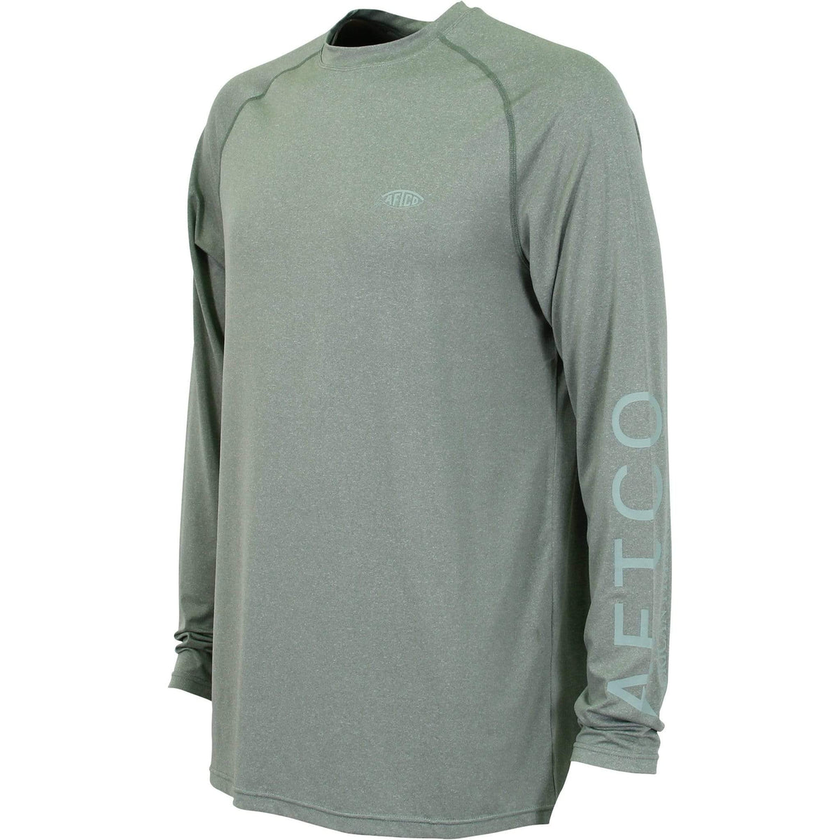 Aftco Samurai LS Sun Protection Shirts Olive Heather / Small