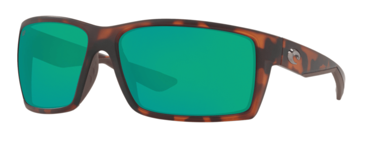 Costa Del Mar Reefton Polarized Sunglasses (580P - Polycarbonate Lenses) Matte Retro Tortoise - Green Mirror (RFT 66 OCP)