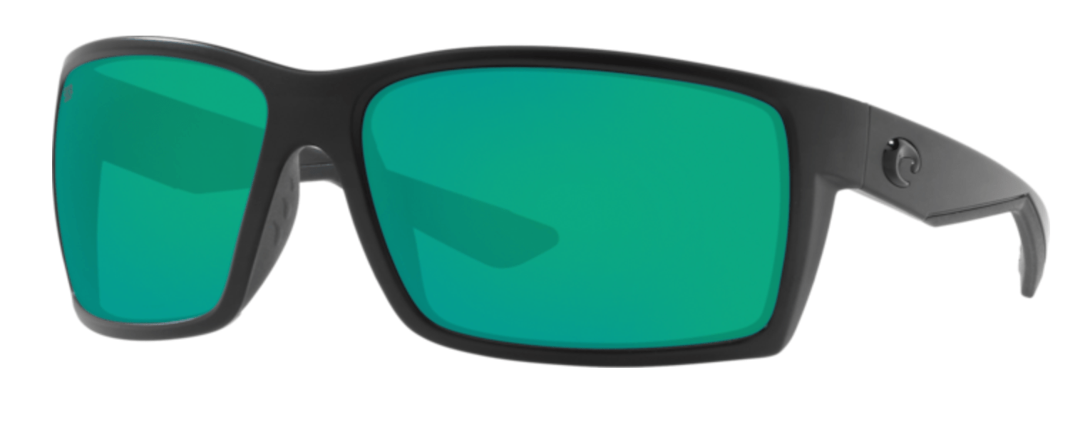 Costa Del Mar Reefton Polarized Sunglasses (580P - Polycarbonate Lenses) Blackout - Green Mirror (RFT 01 OGMP)