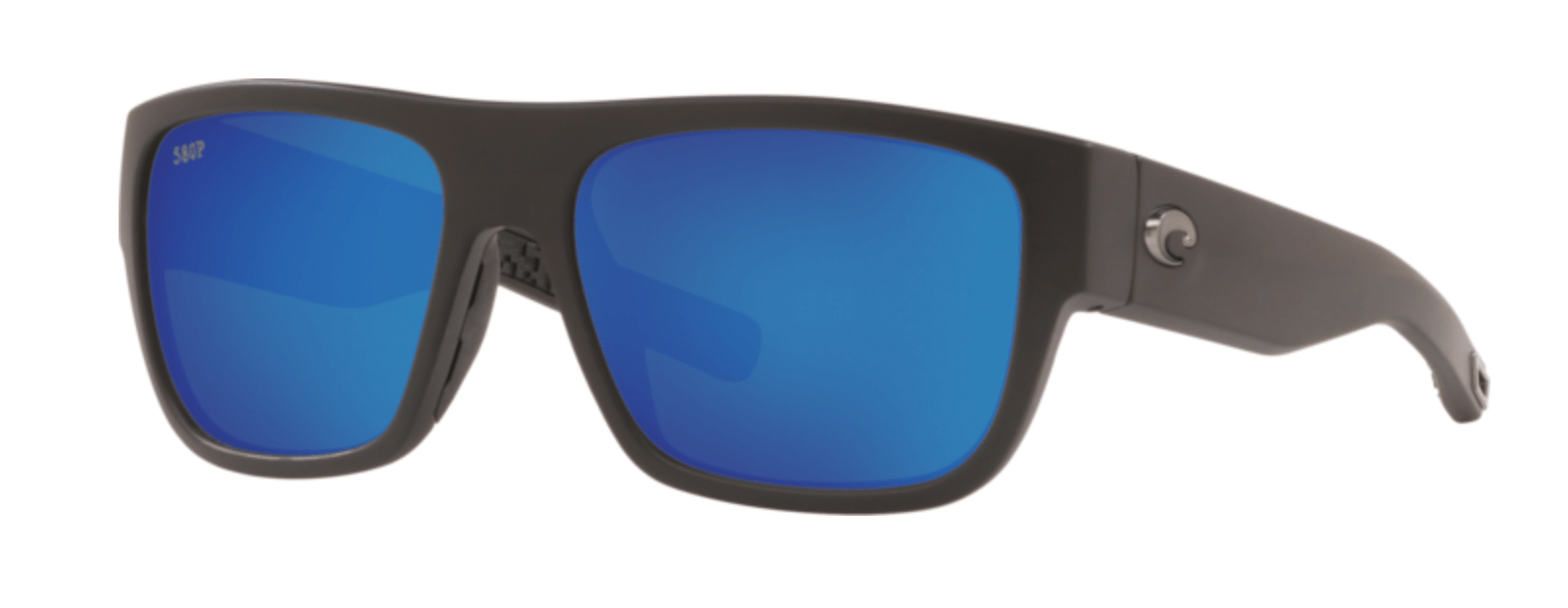 Costa Del Mar Sampan Polarized Sunglasses (580P - Polycarbonate Lenses) Matte Black - Blue Mirror (MH1 11 OBMP)