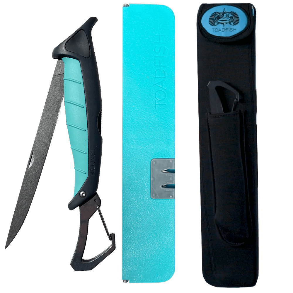 Toadfish Stowaway 7 Fillet Knife w/Folding Cutting Board & Neoprene Case