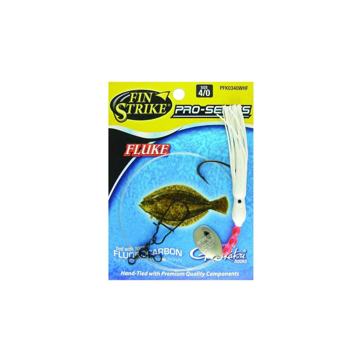 Fin Strike Pro Series Fluke Rigs 4/0 - White Squid Skirt