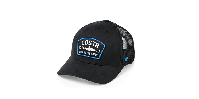 Costa del Mar Chatham Shark Twill Trucker Hat Black
