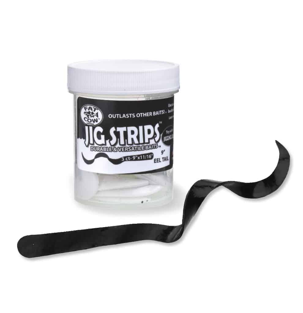 Fat Cow Eel Tail Jig Strips 9&quot; / Black
