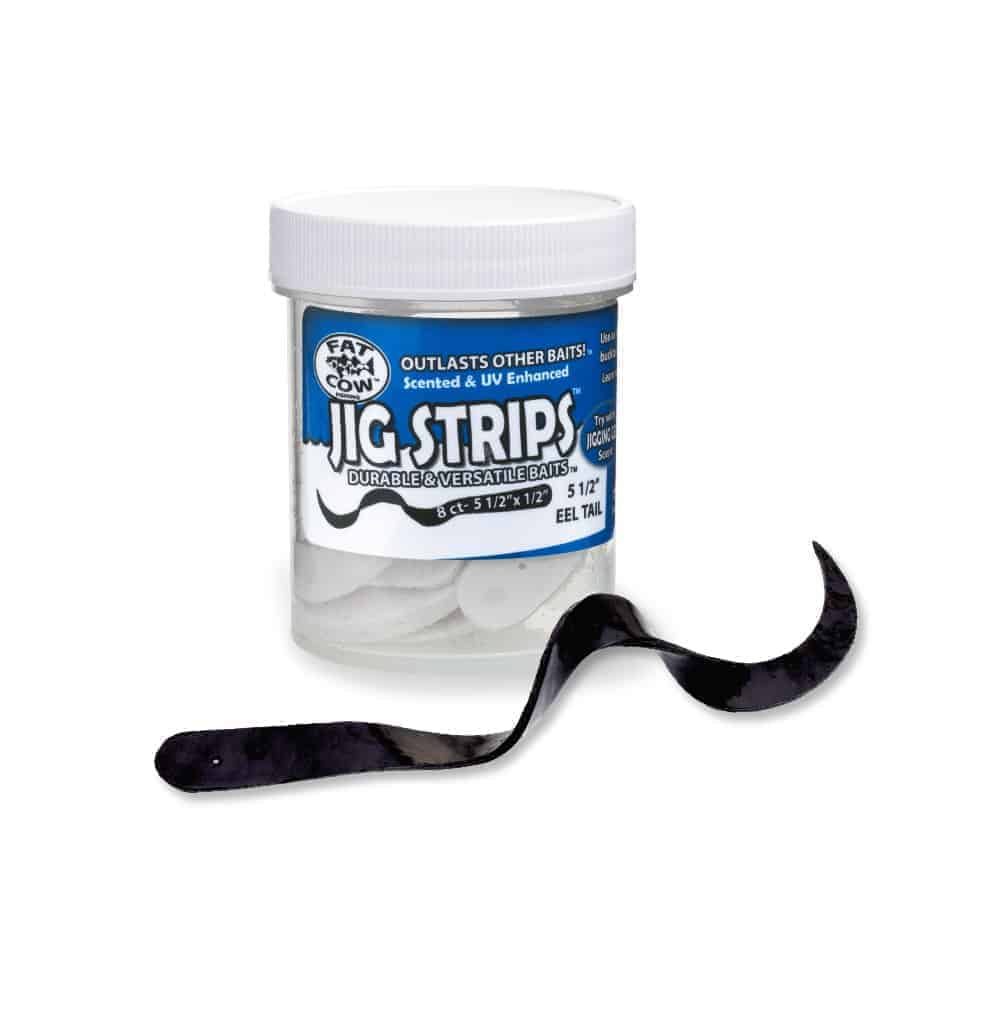 Fat Cow Eel Tail Jig Strips 5.5&quot; / Black