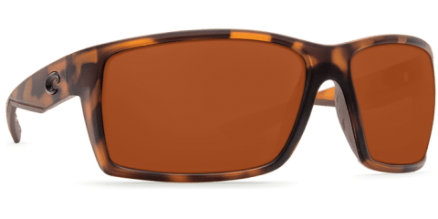 Costa Del Mar Reefton Polarized Sunglasses (580P - Polycarbonate Lenses) Matte Retro Tortoise - Copper Mirror 580P