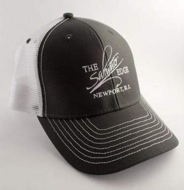 Saltwater Edge Logo Sideline Trucker Hat Dark Grey/White